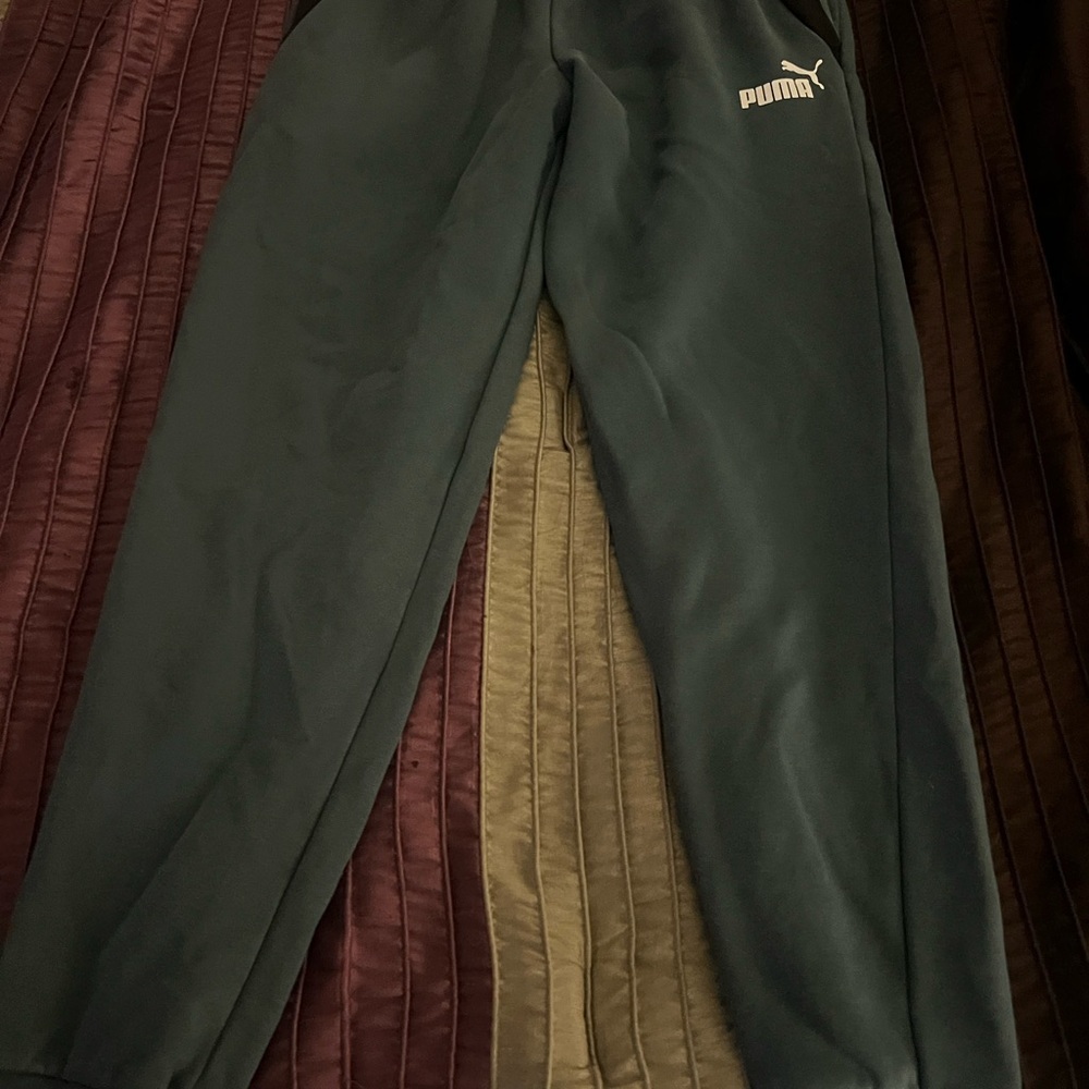Puma Slate Blue Fleece Pants- Mens Medium Sweatpants- like new - Picture 2 of 5